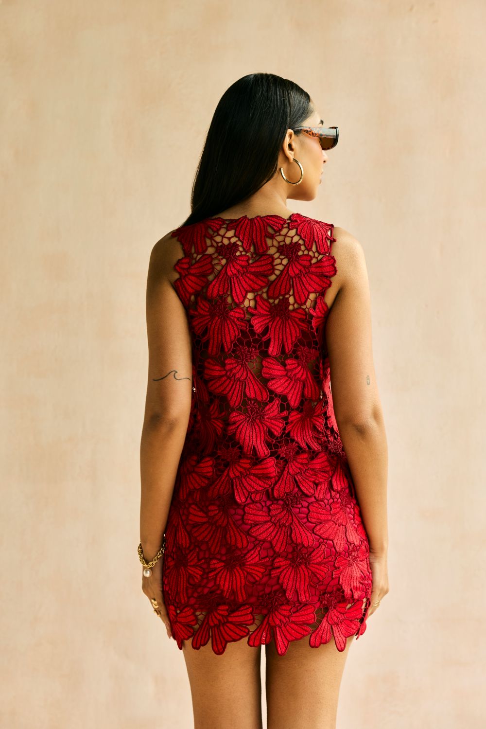 Scarlet Cutwork Lace Vest Top and Bralette