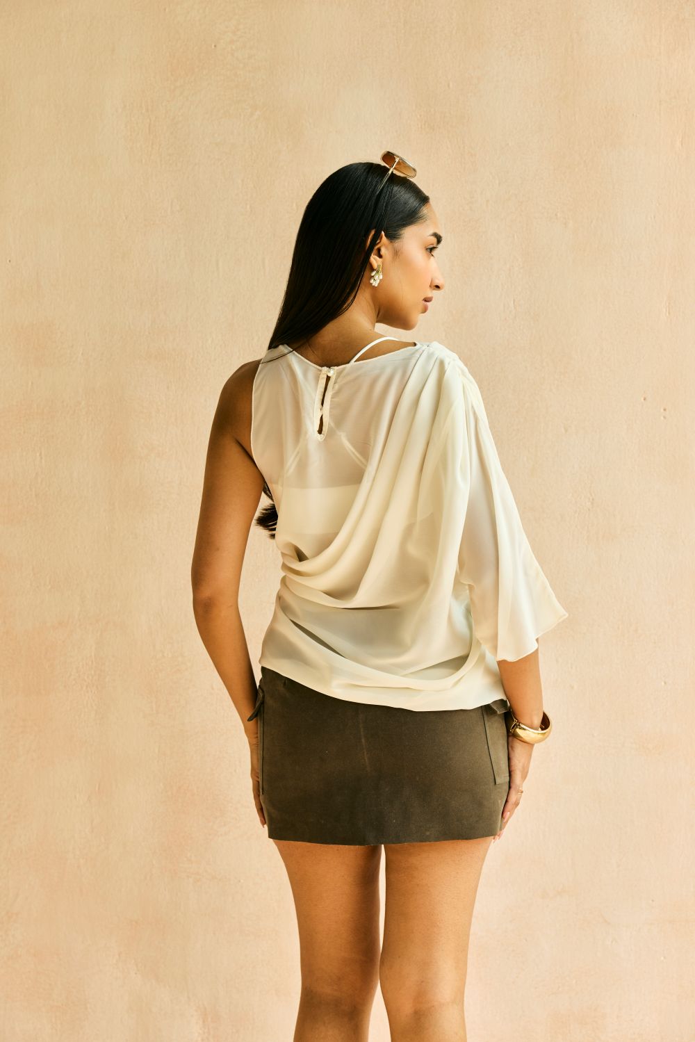 Softfall Drape Georgette Top and Bralette