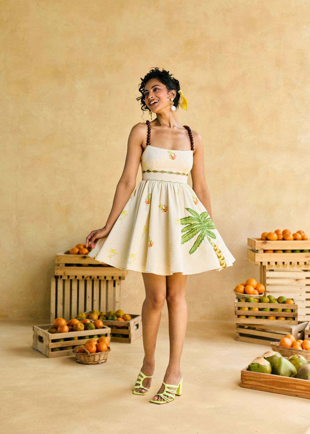 Garden Fairy Embroidered Beaded Mini Dress