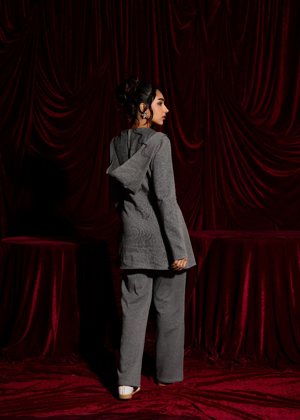 Slate Knit Zip Hoodie Cardigan and Cami