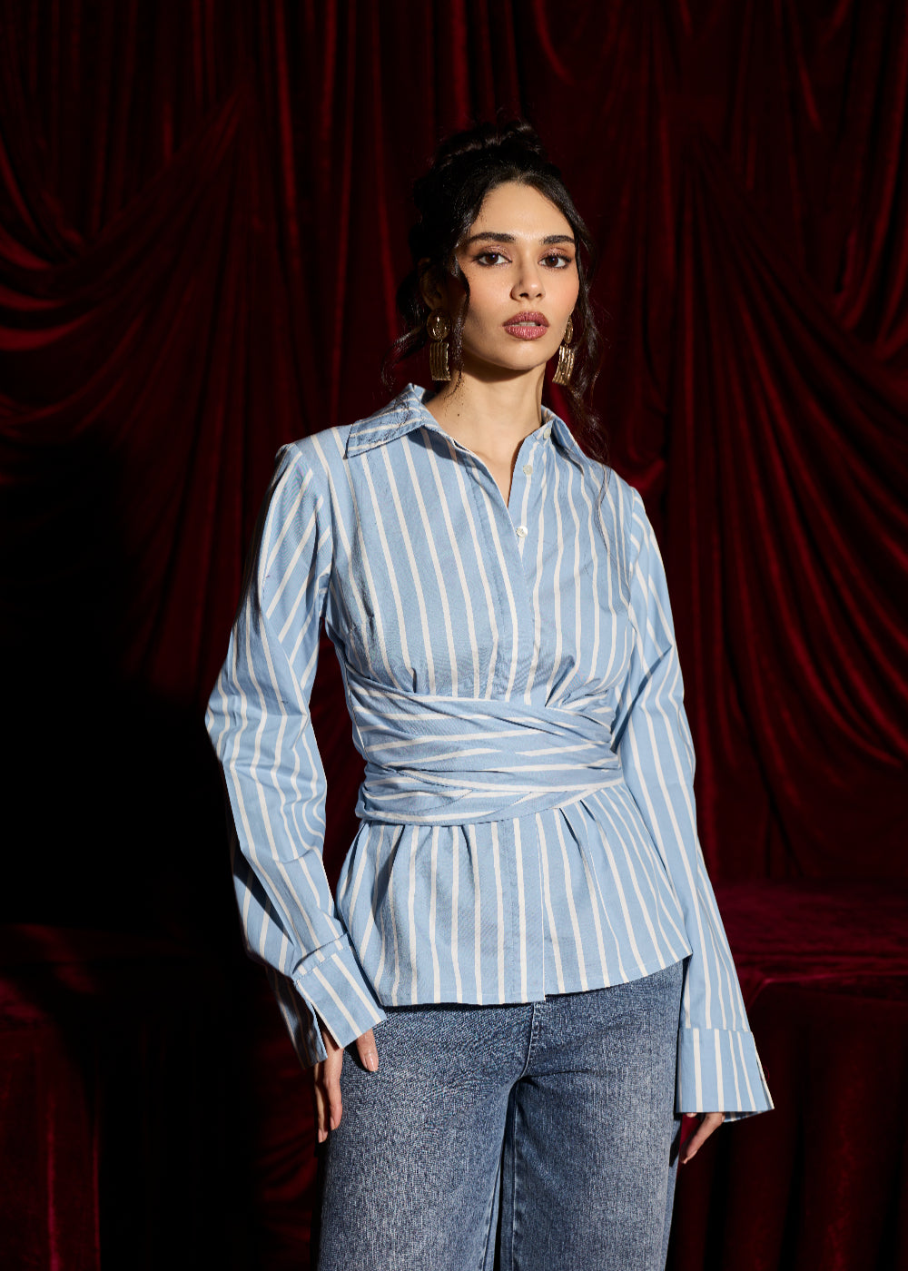 Bluebell Wrap Stripe Shirt