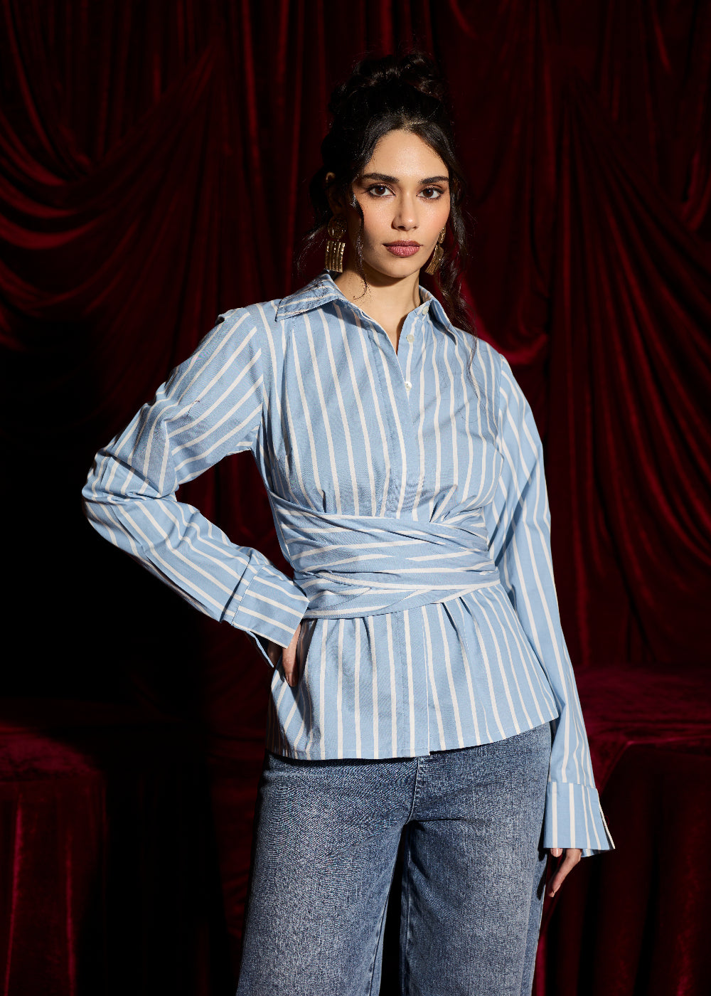 Bluebell Wrap Stripe Shirt