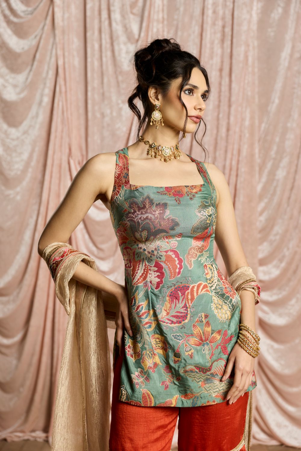 Rangriti Floral Embellished Sharara Set