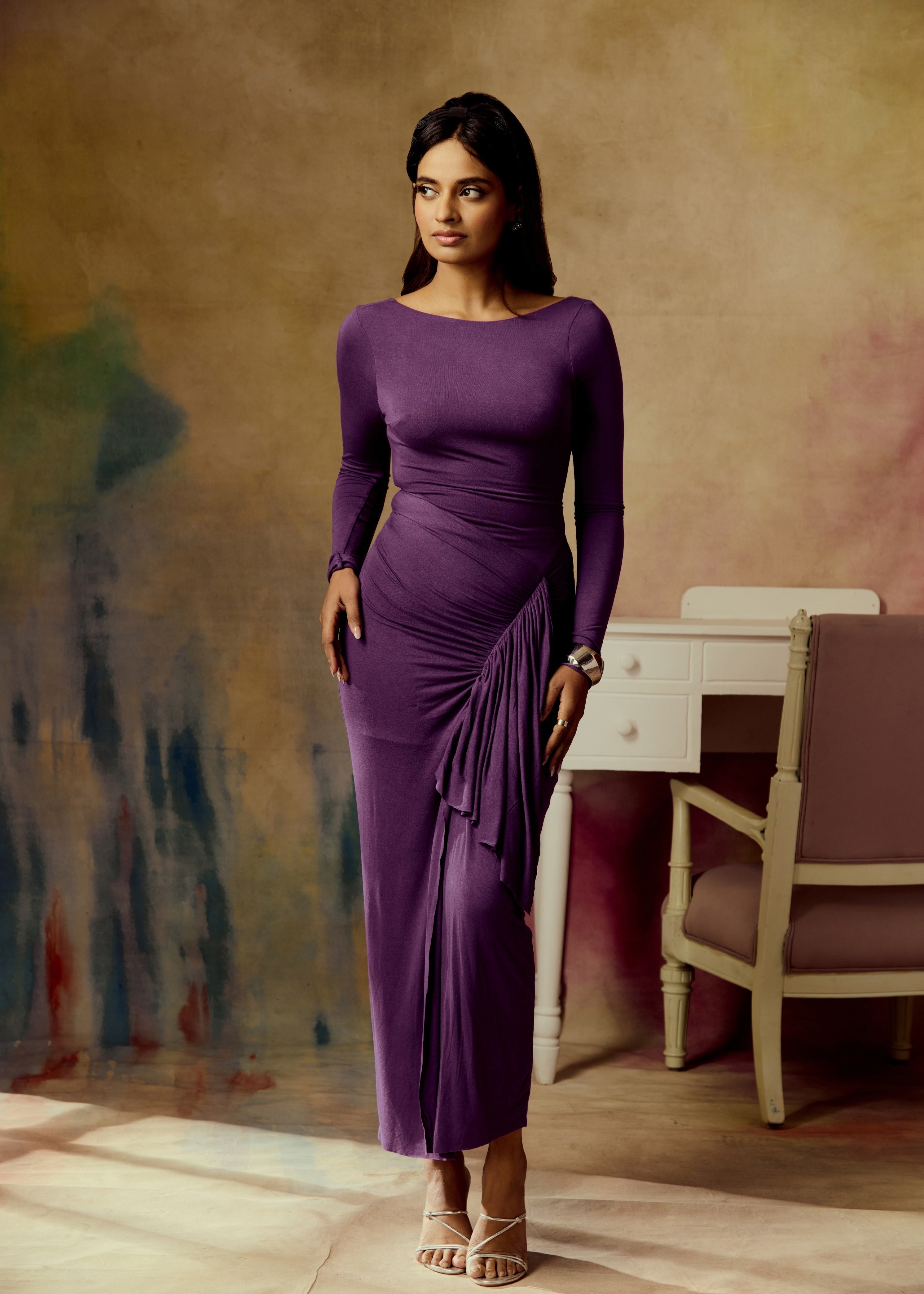 Lyra Purple Bodycon Maxi Dress