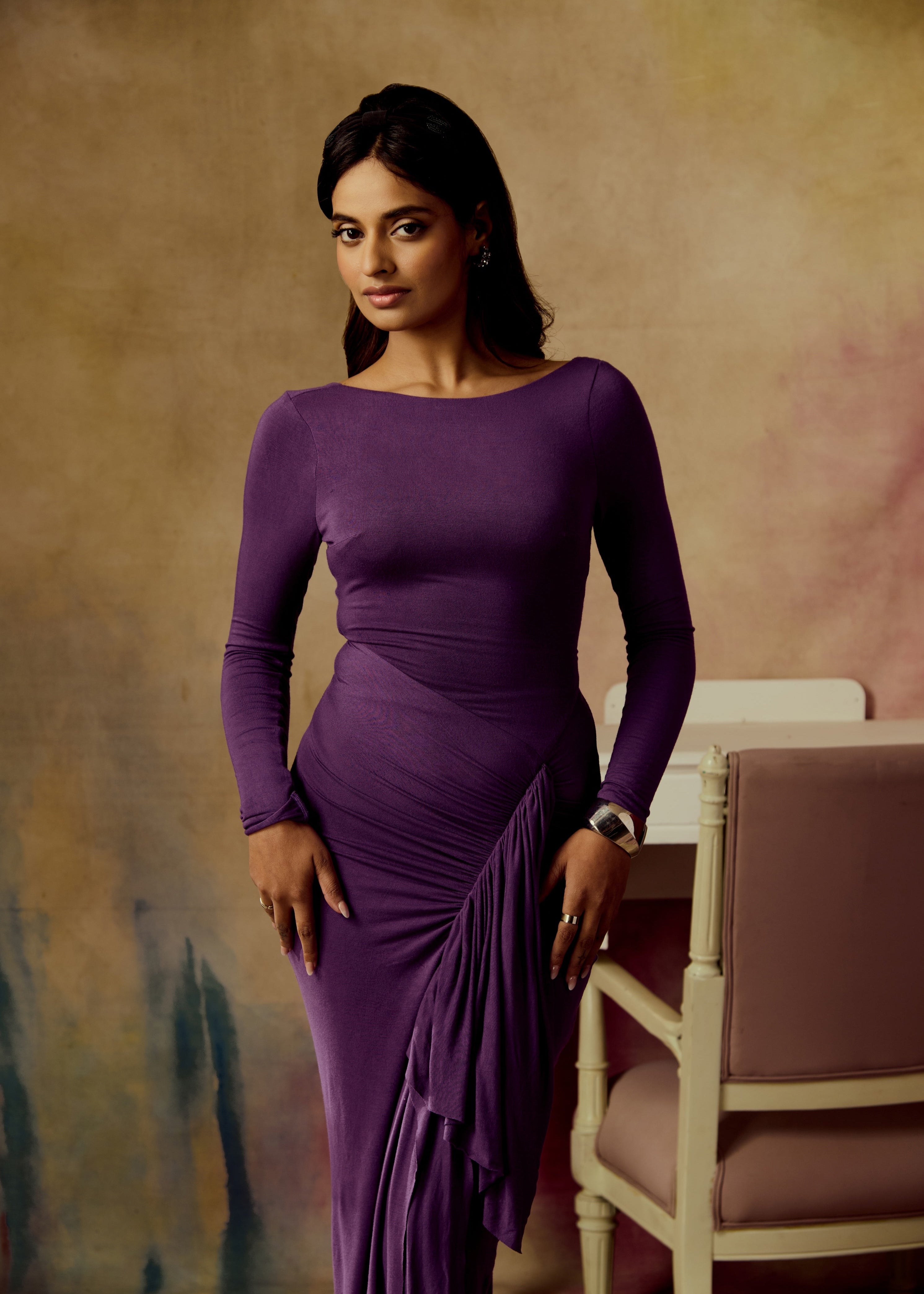 Lyra Purple Bodycon Maxi Dress