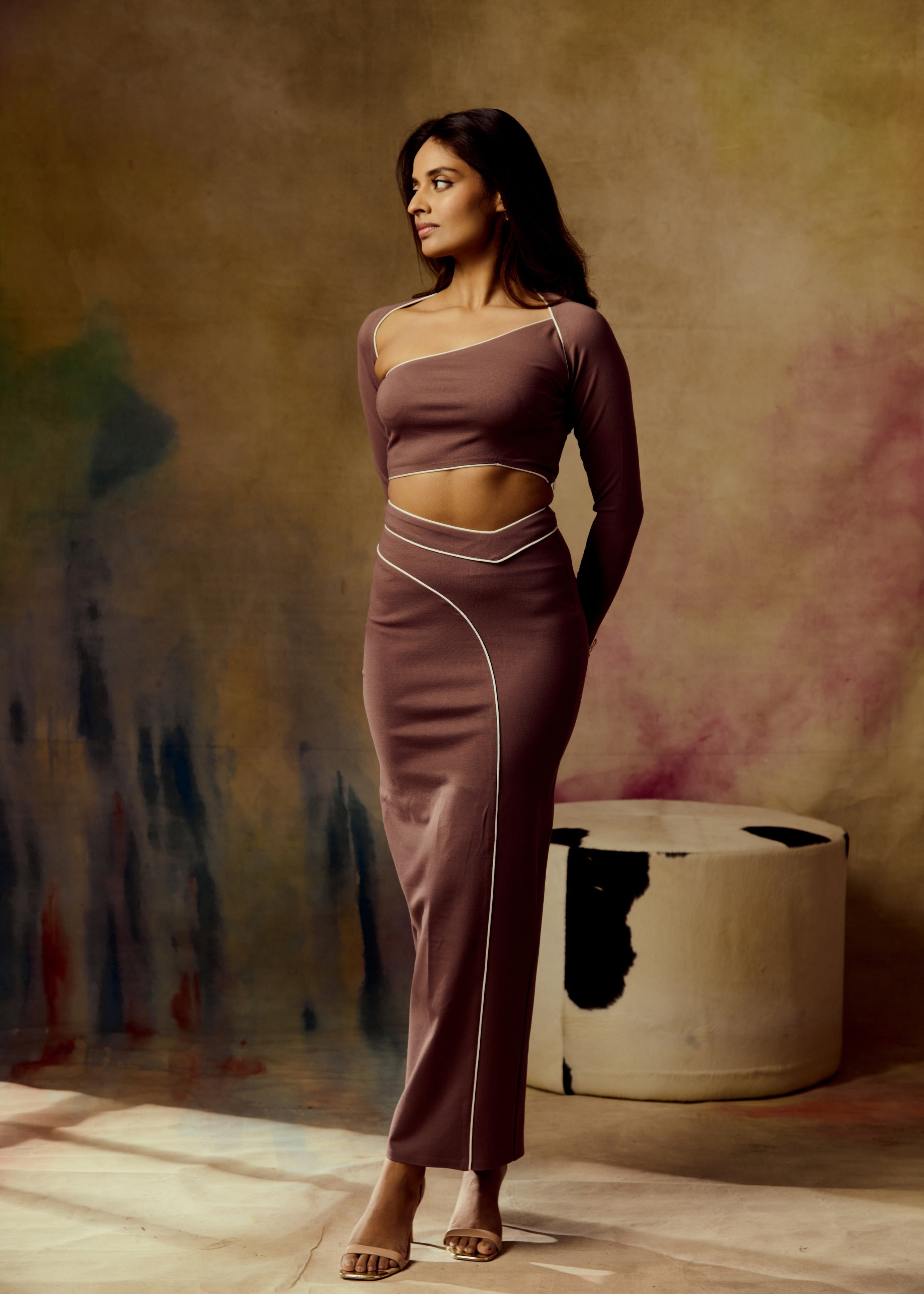 Vienne Brown Asymmetrical Top CL