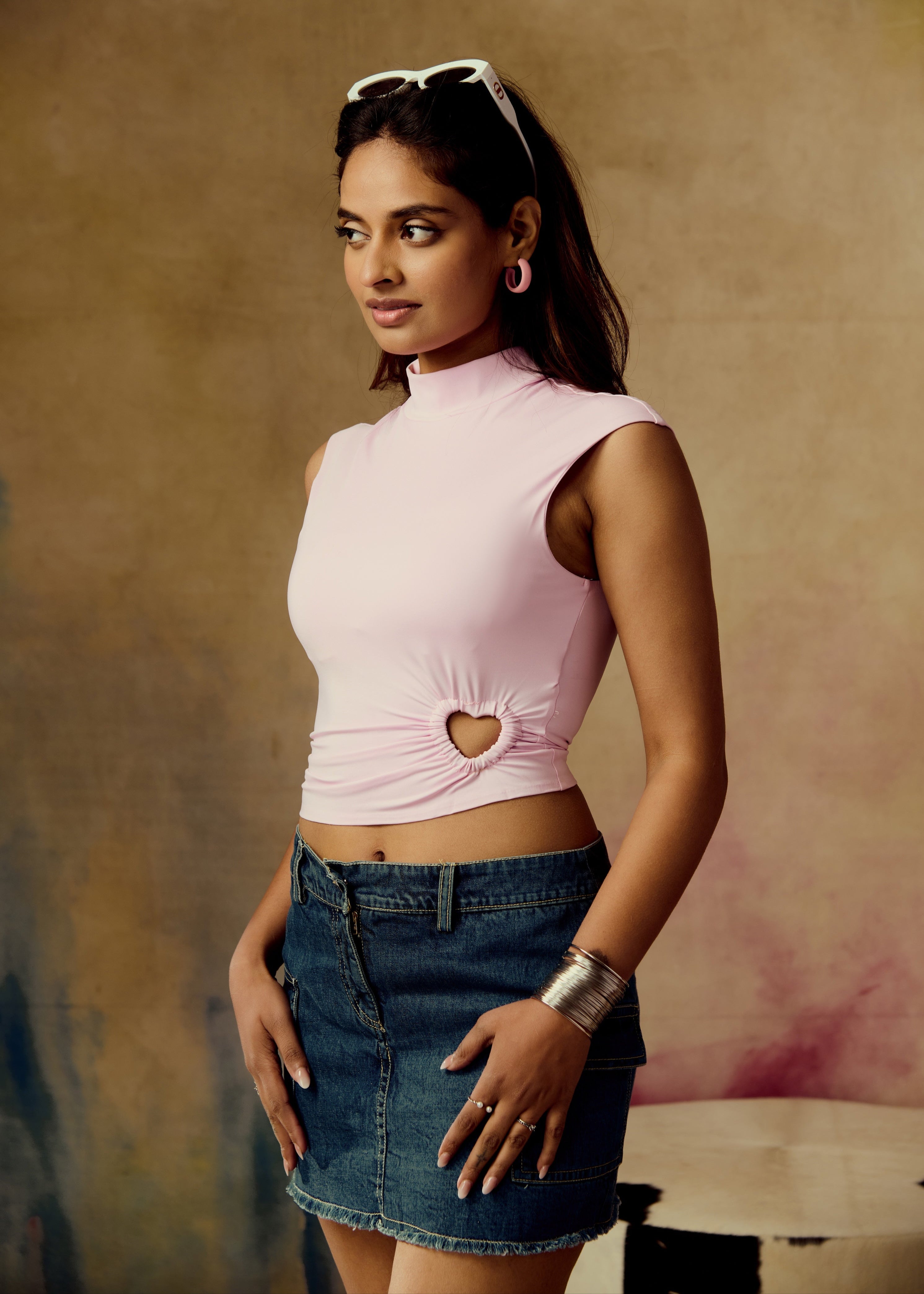 Vega Blue Mini Denim Skort