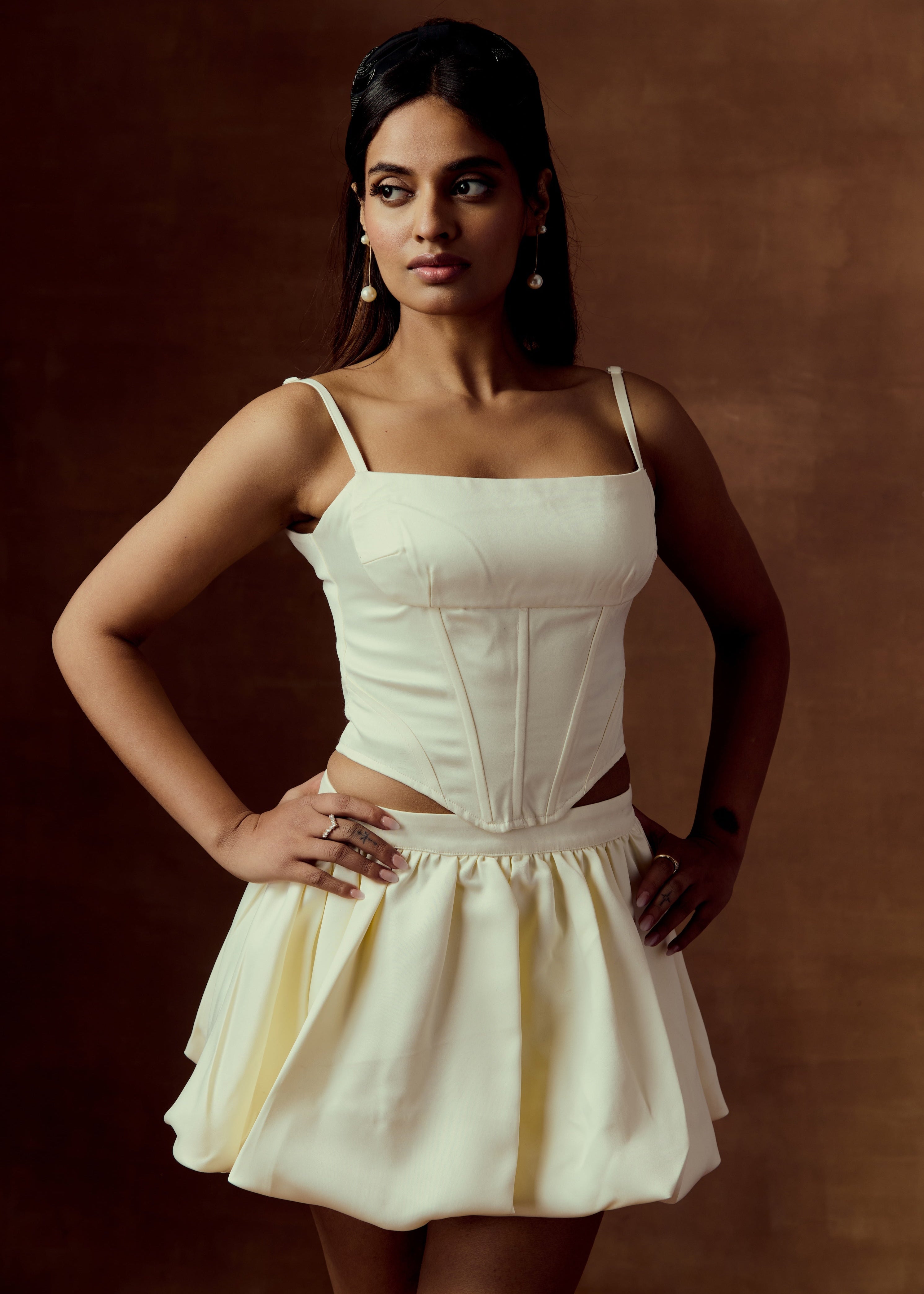 Romane Off-White Corset Top