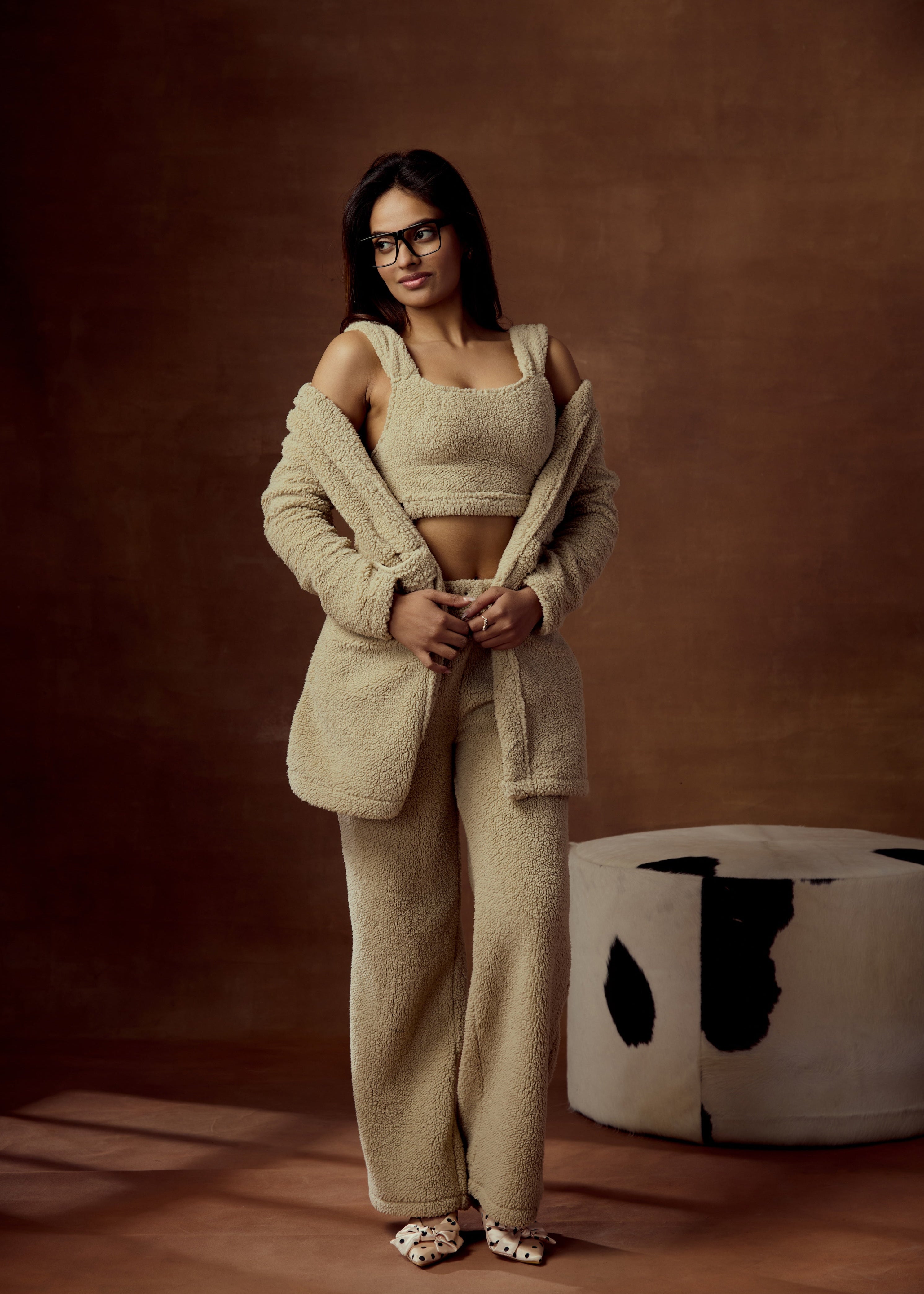 Betty Beige Short Cardigan