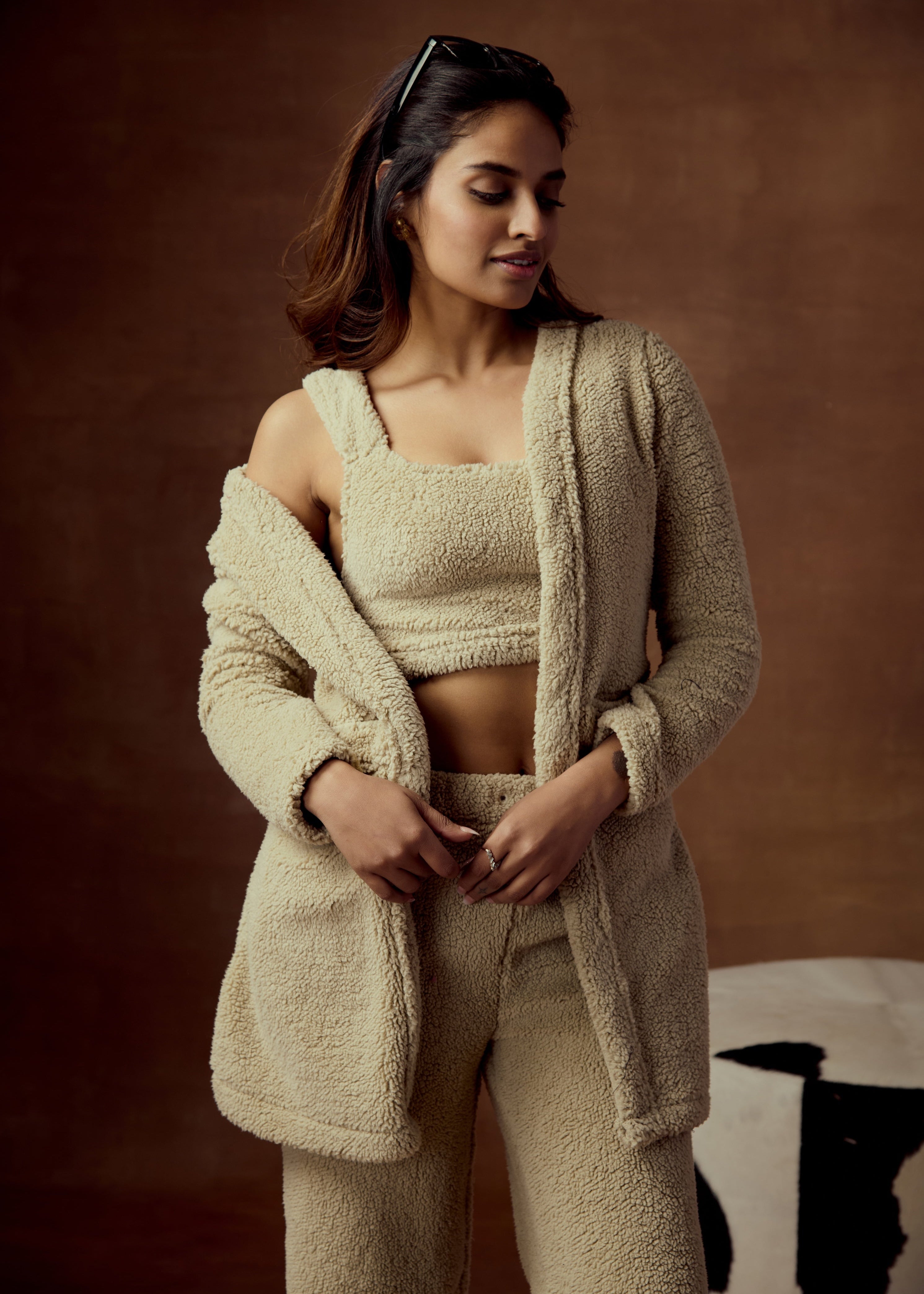 Brielle Beige Wide-Leg Pants