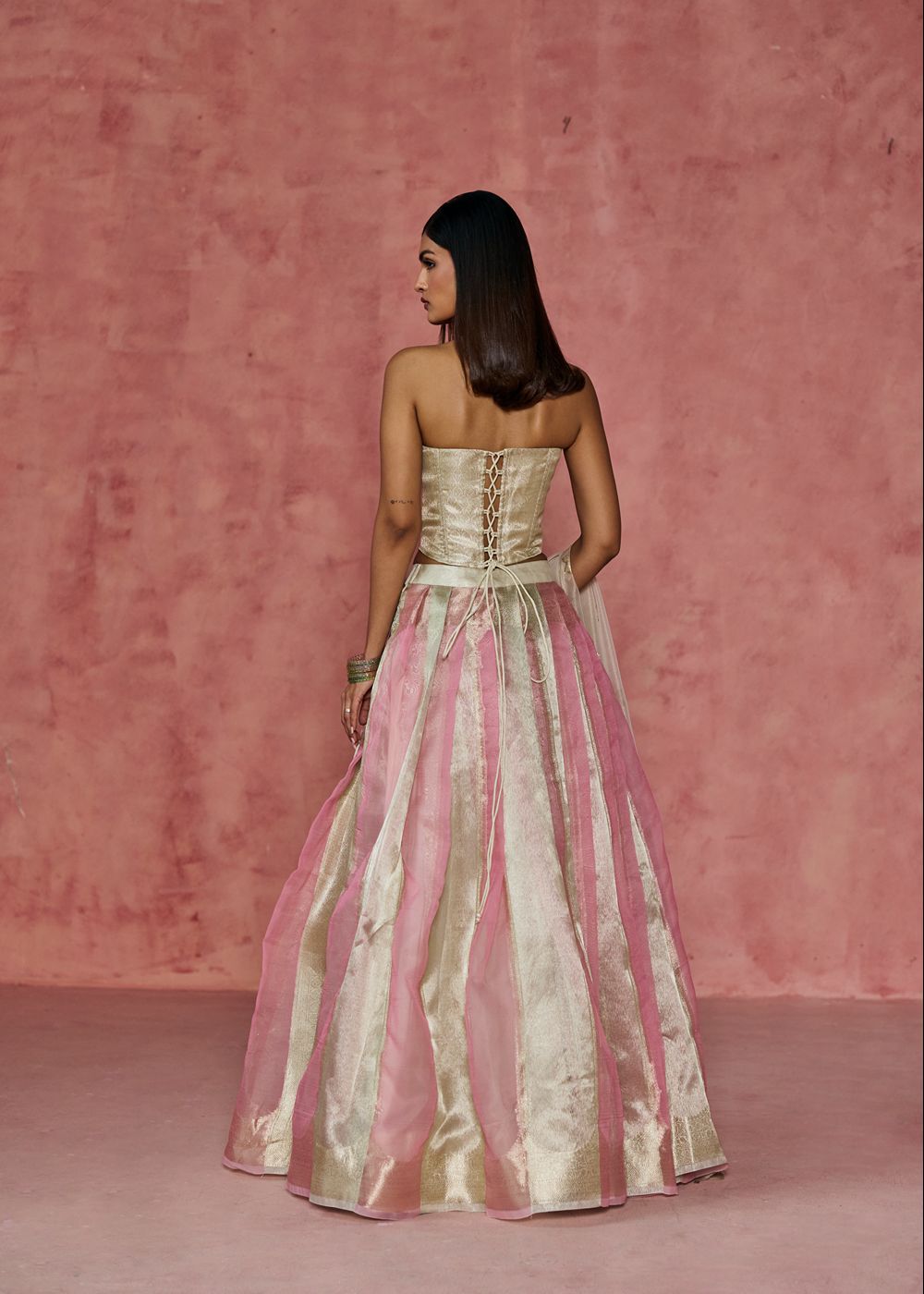 Lily Brocade Corset Lehenga Set