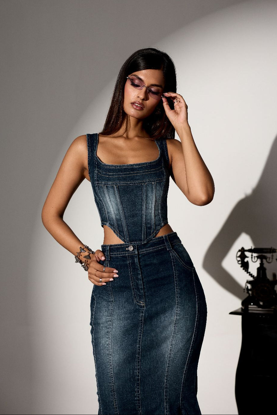 Victoria Denim Corset Top