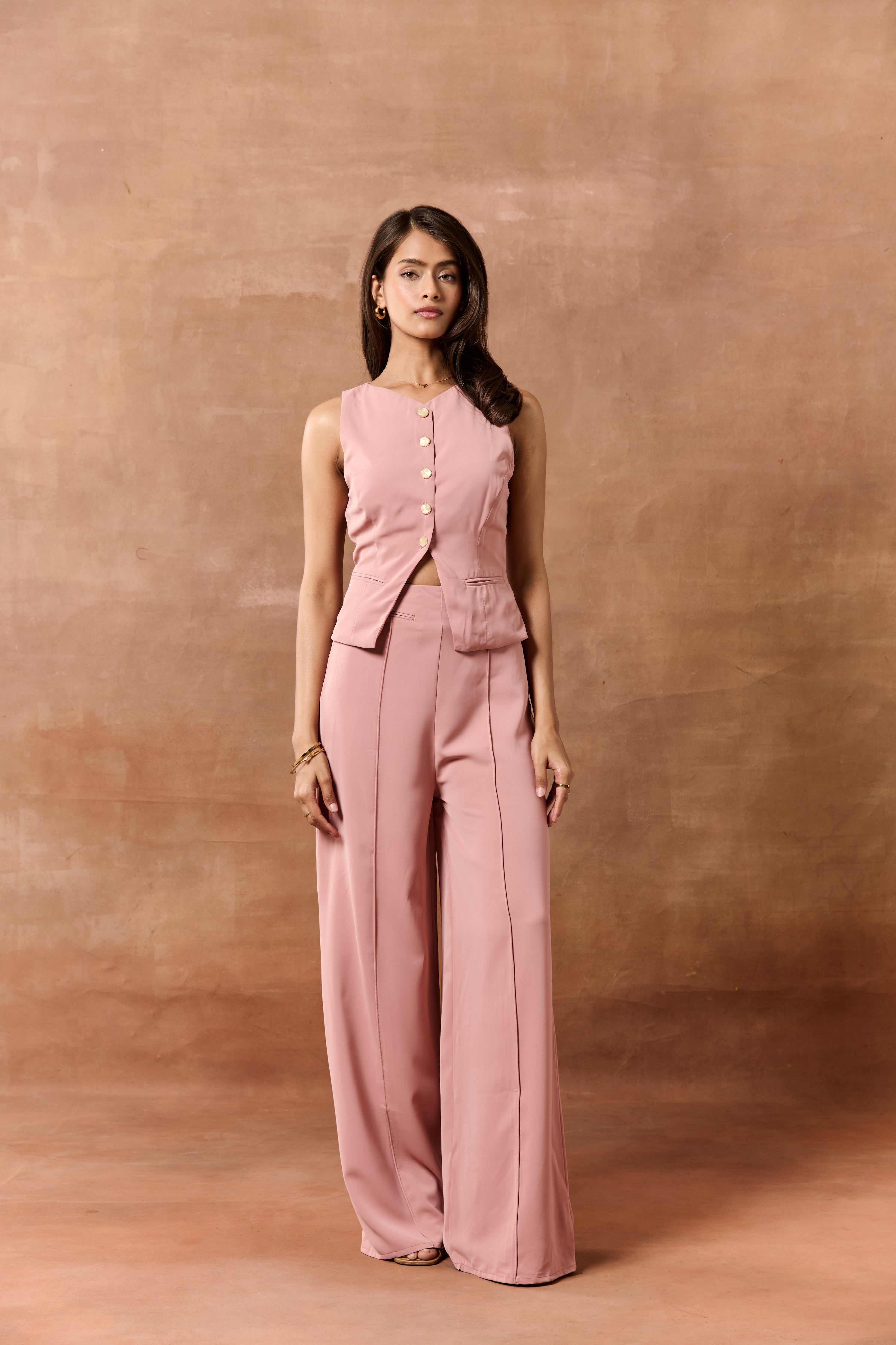 Ardis Mauve High-Waisted Pants