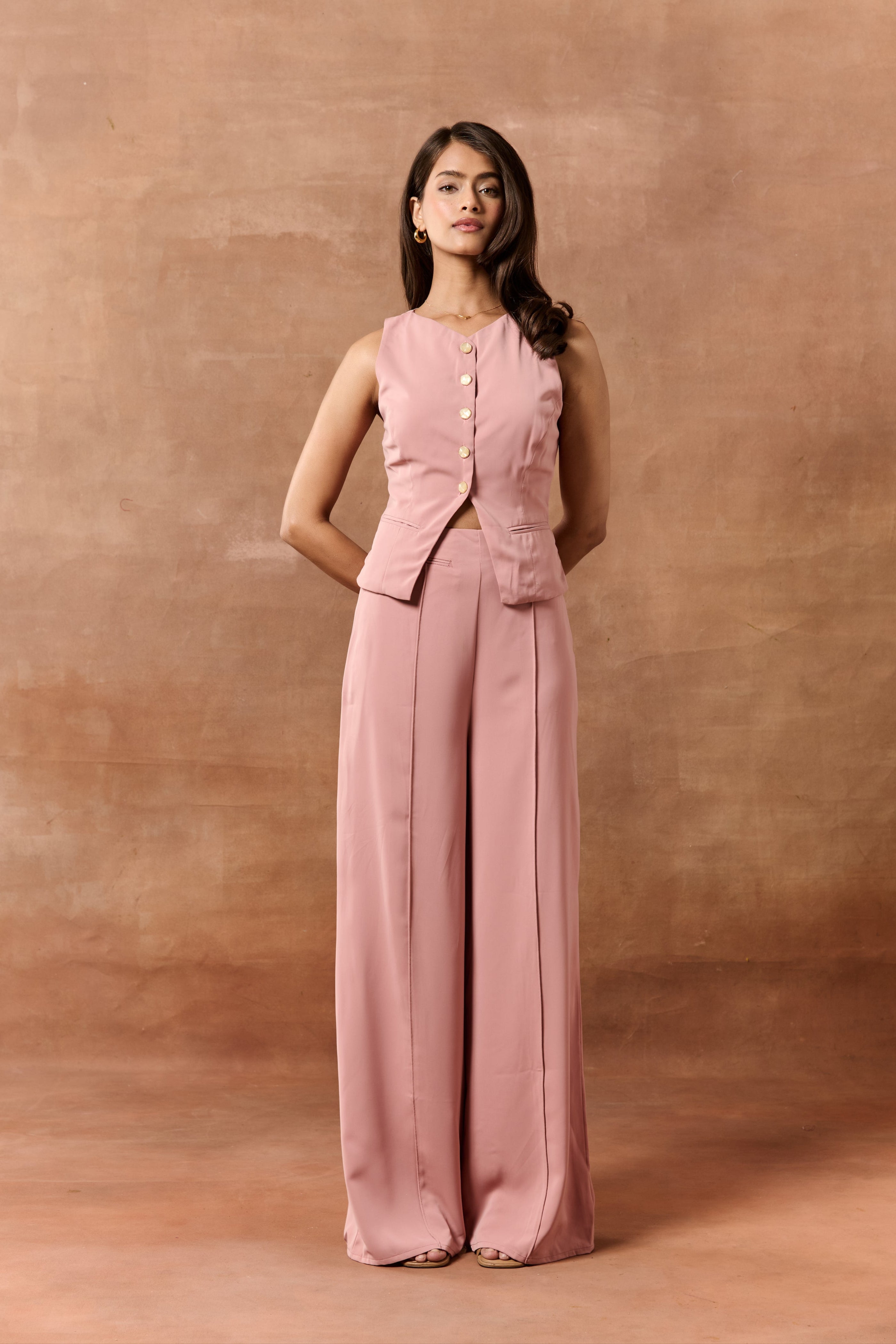 Ardis Mauve High-Waisted Pants