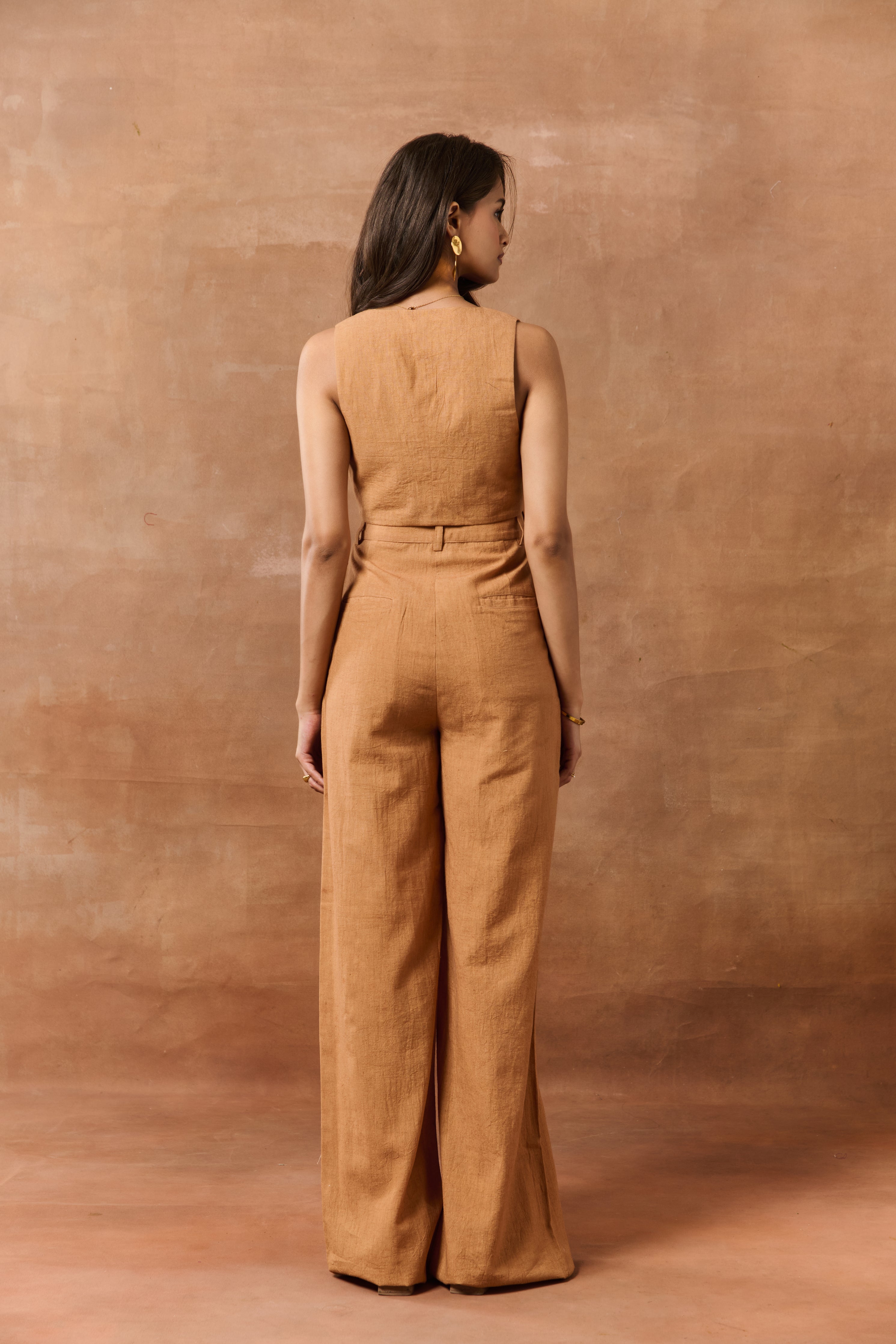 Isolde Tan Buttoned Waistcoat