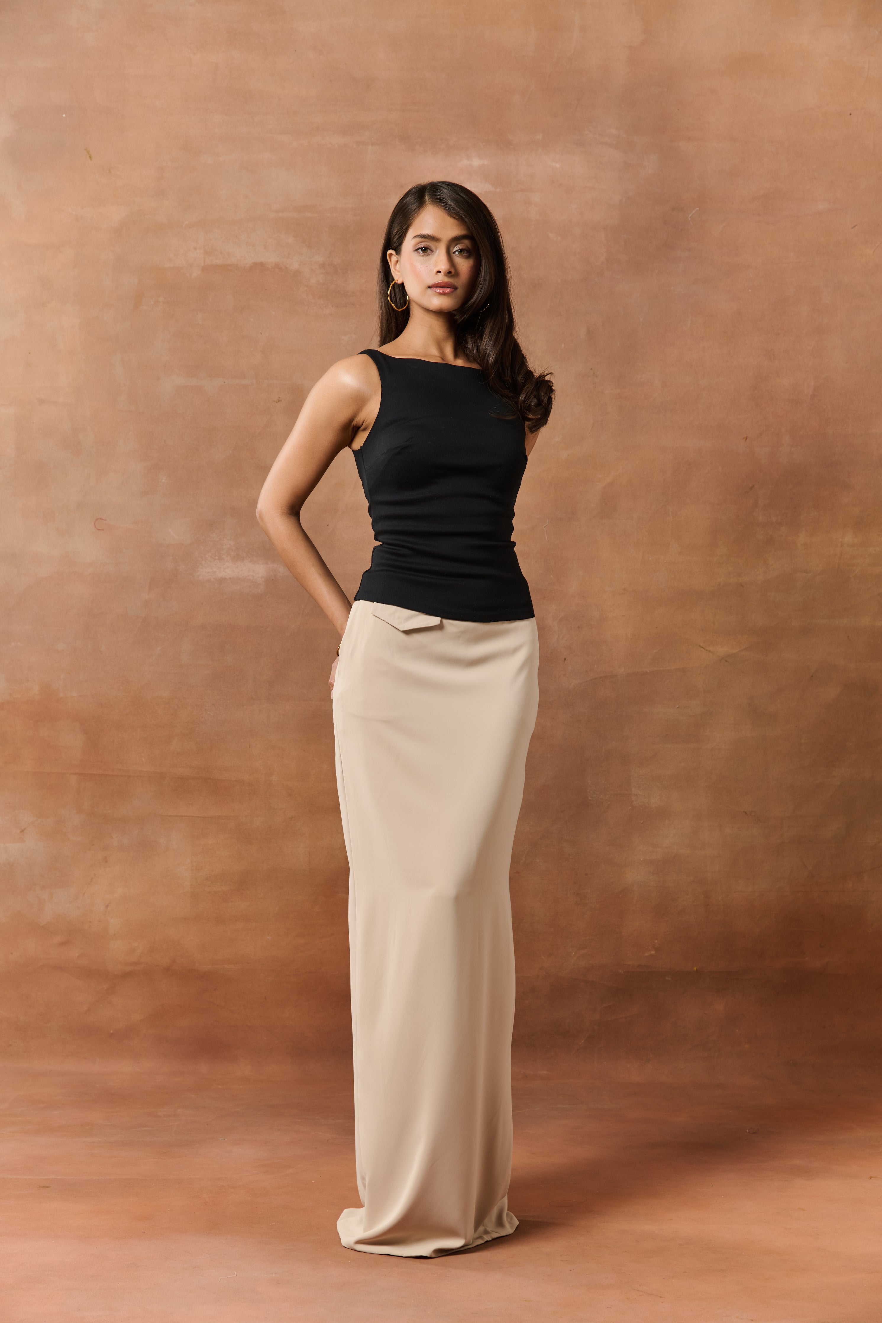 Bellami Black Sleeveless Longline Top