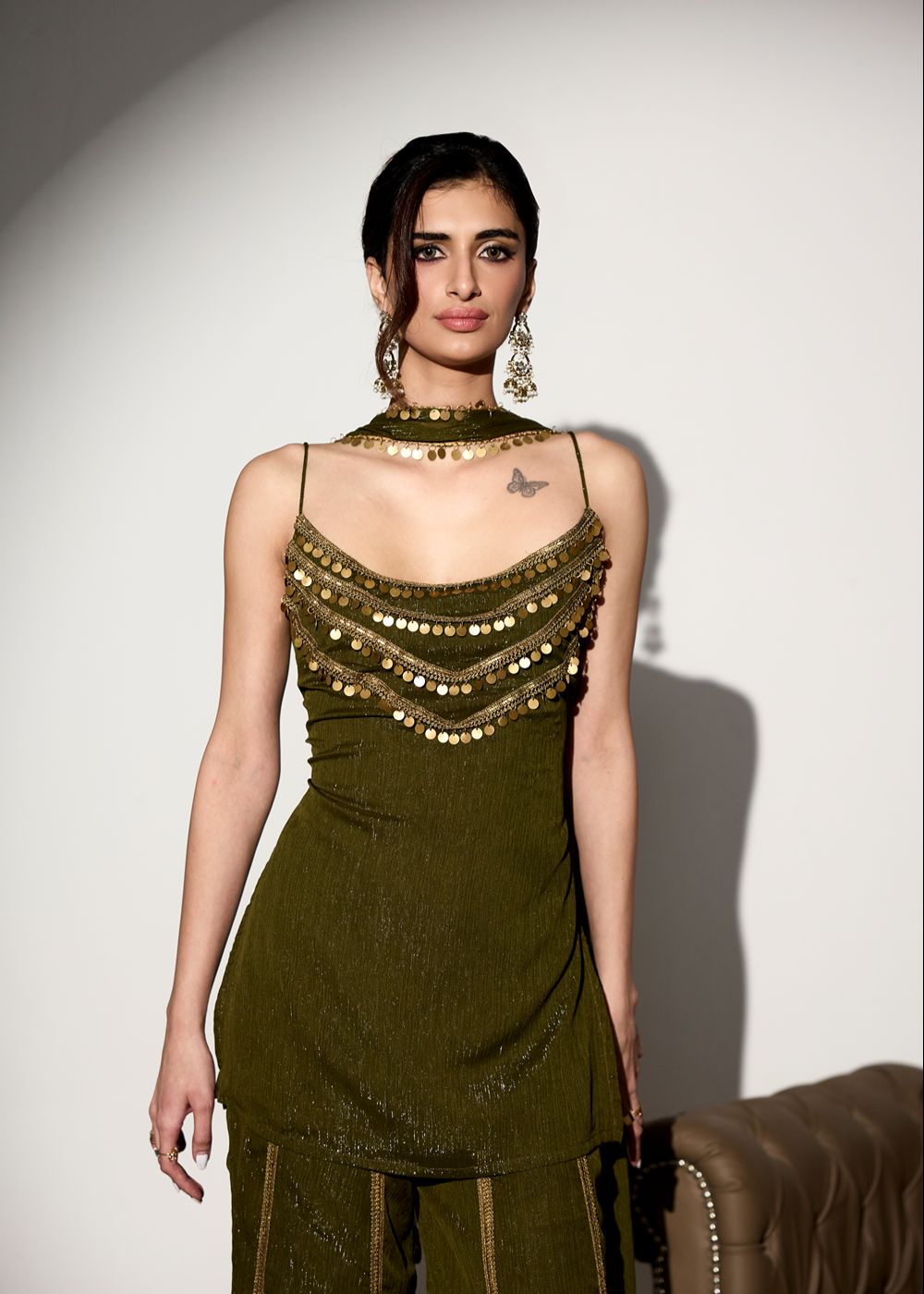 Olivia Green Kurti and Sharara Set