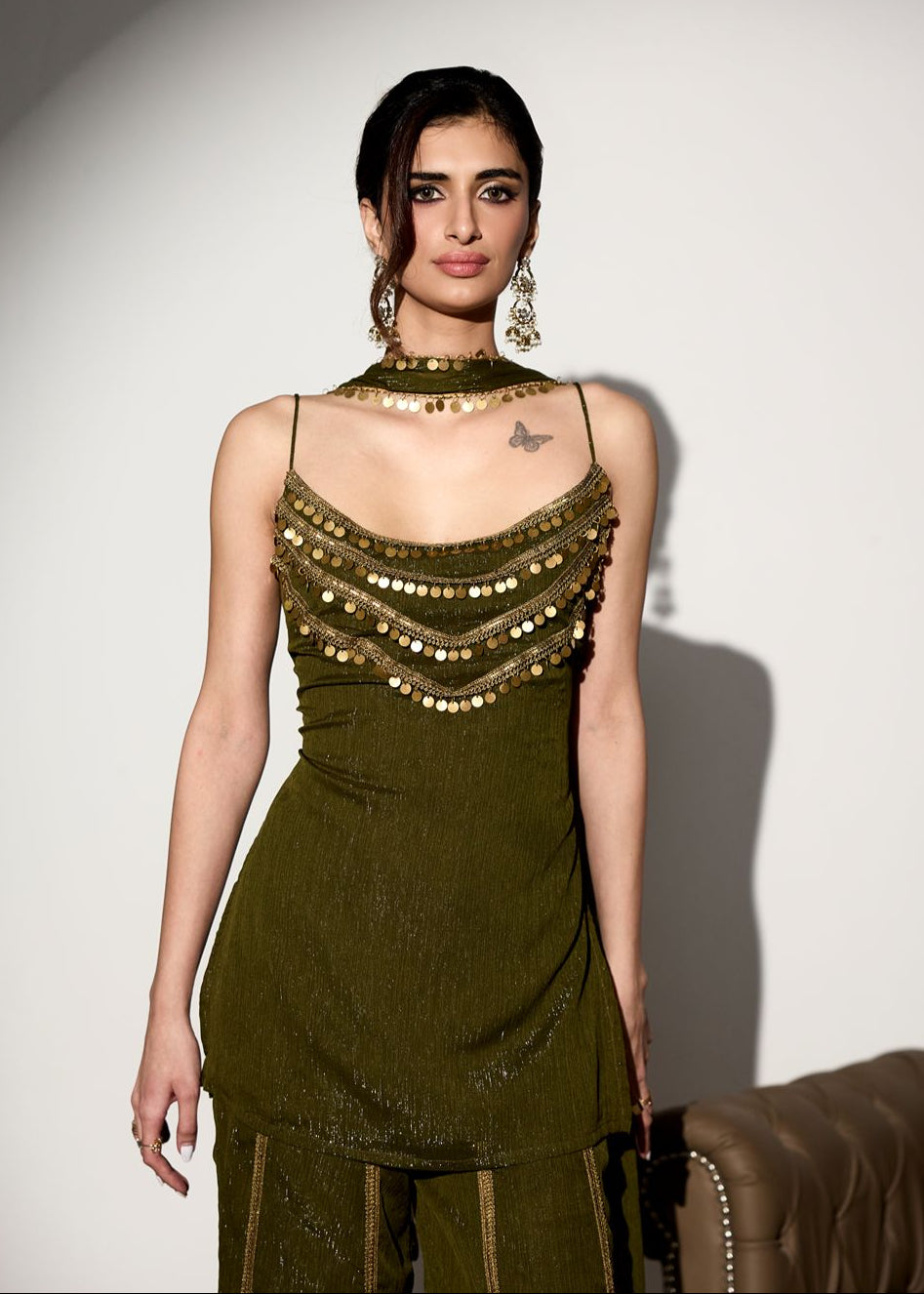 Olivia Green Kurti and Sharara Set