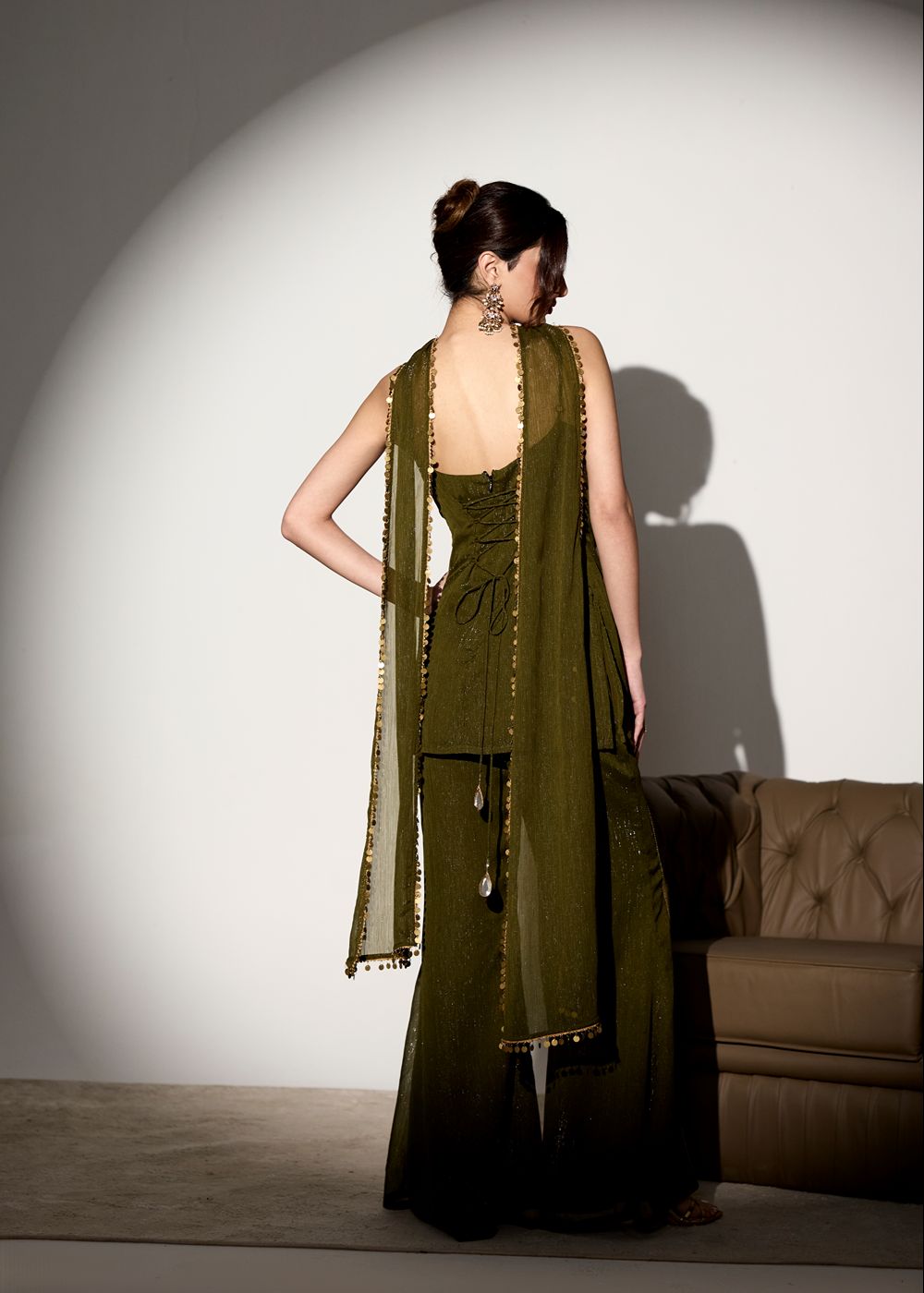 Olivia Green Kurti and Sharara Set