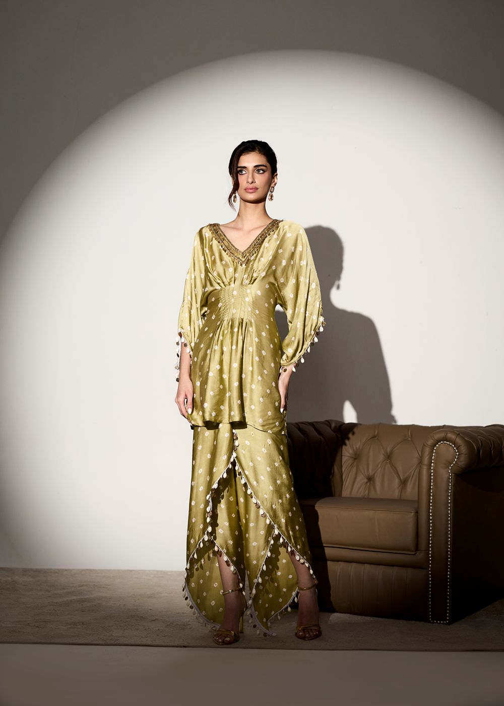 Noor Sage Green Kurti and Dhoti Pant Set