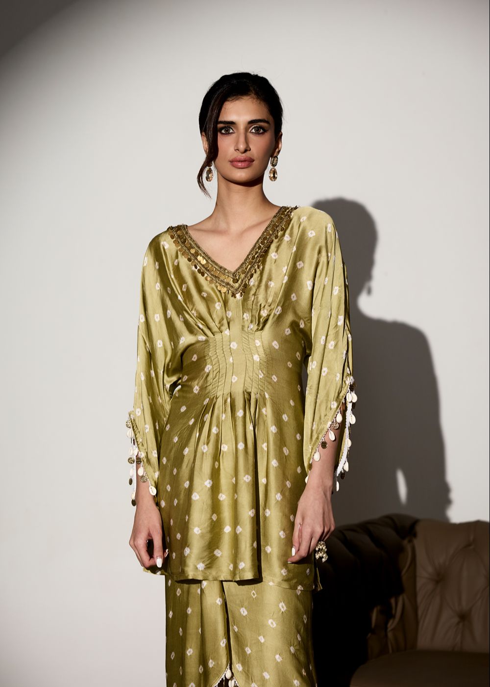 Noor Sage Green Kurti and Dhoti Pant Set