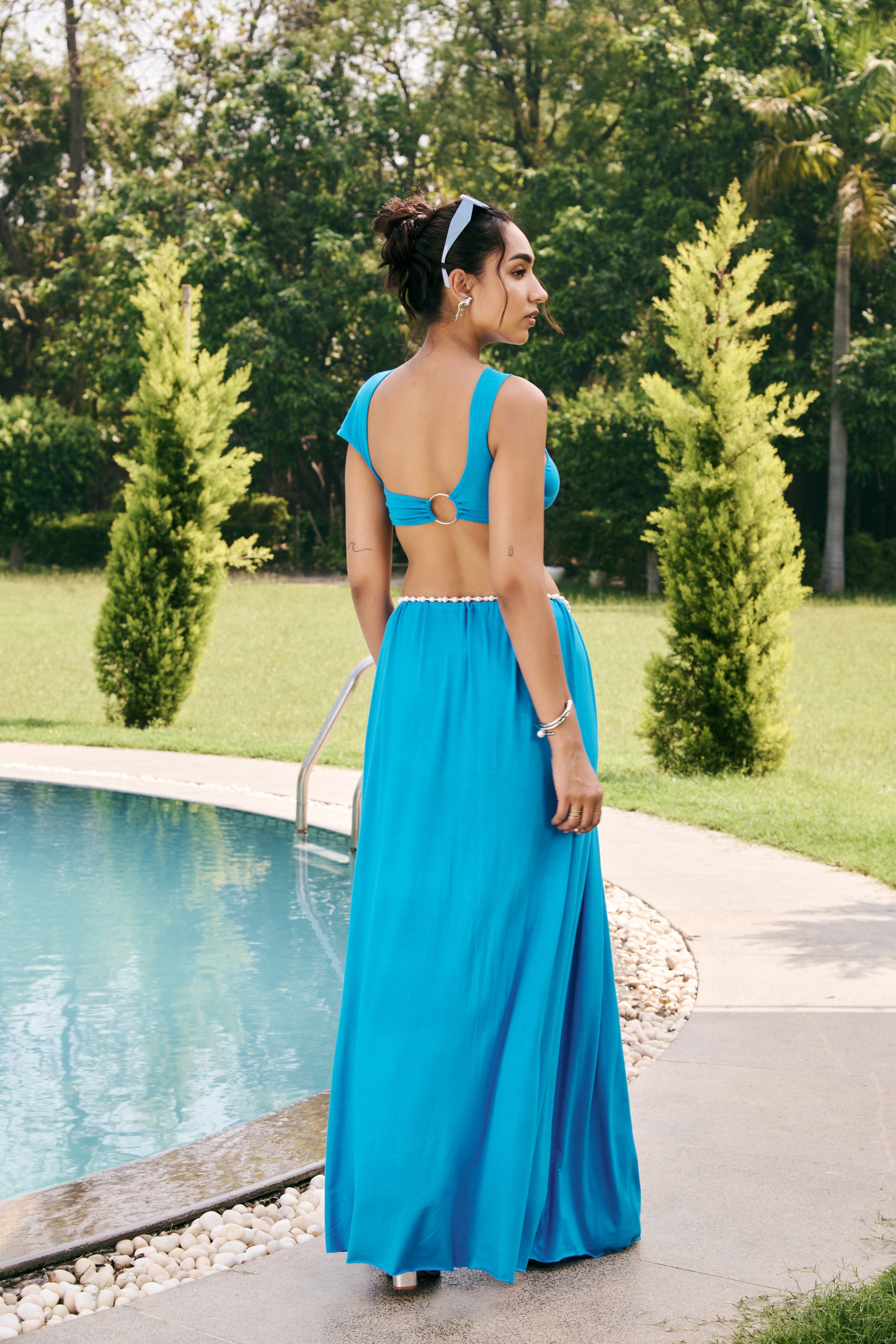 Petunia Olympic Blue Assymetrical Top