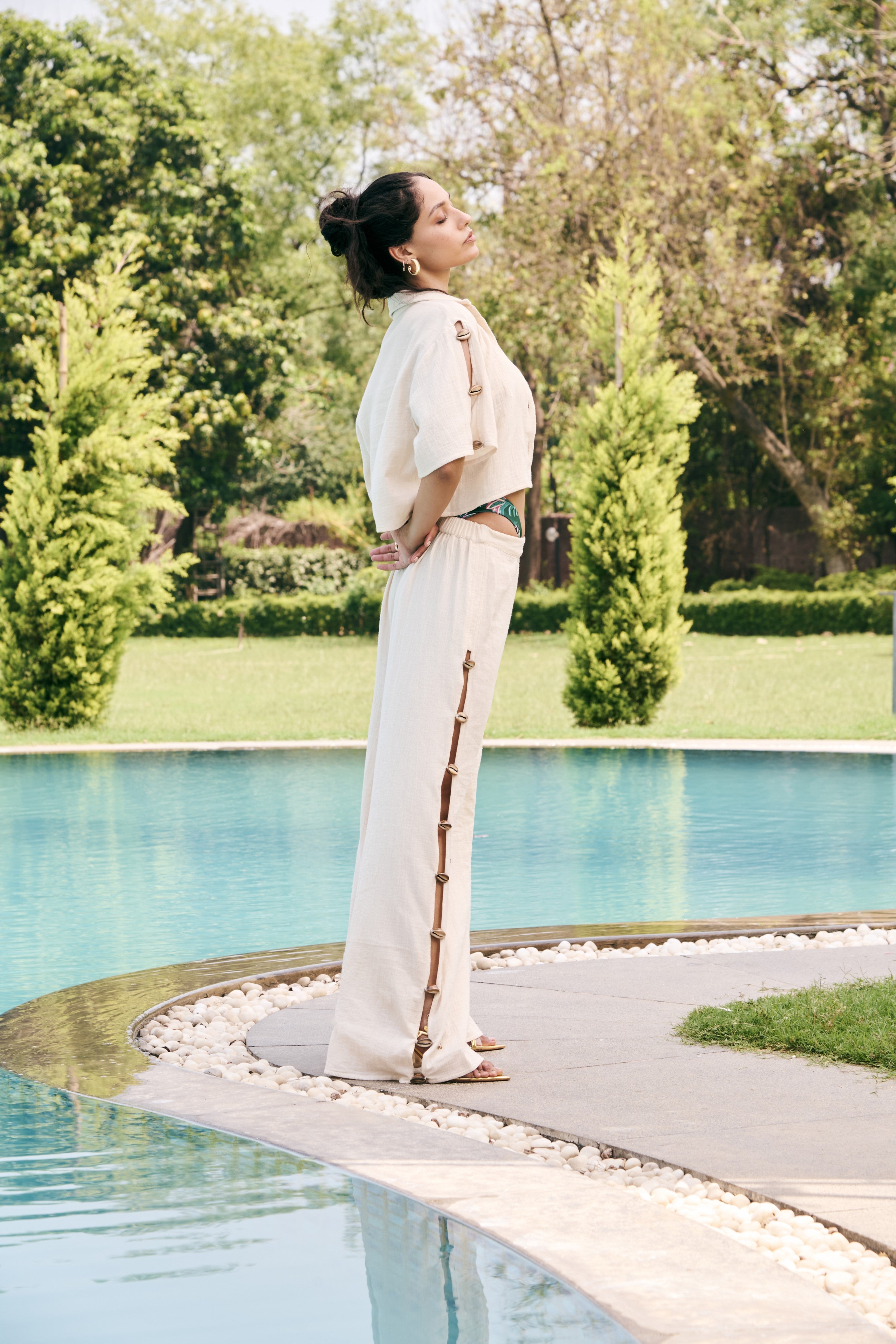 Blanche Beige Coverup Set