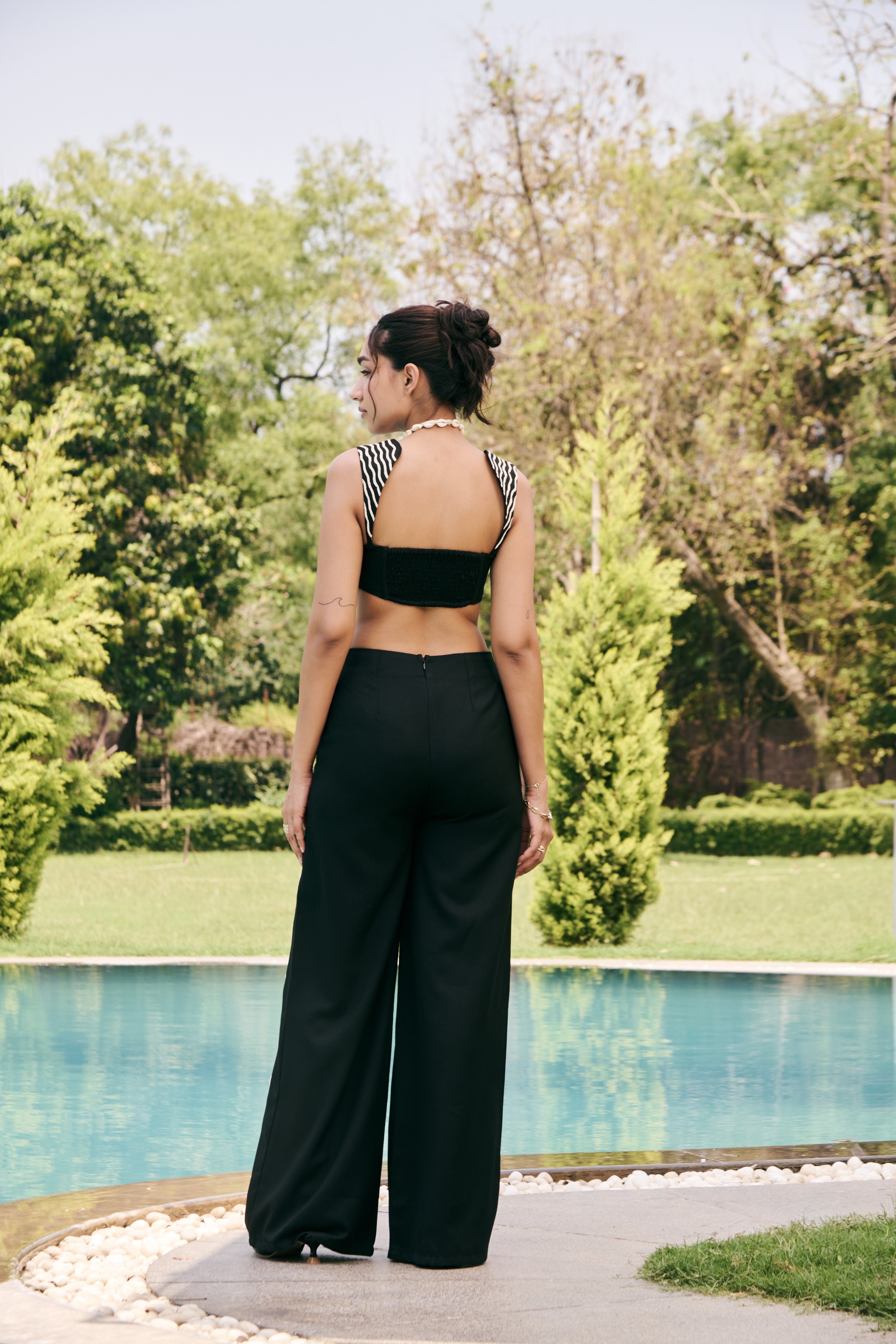 Zyra Black Embellished Bustier Top