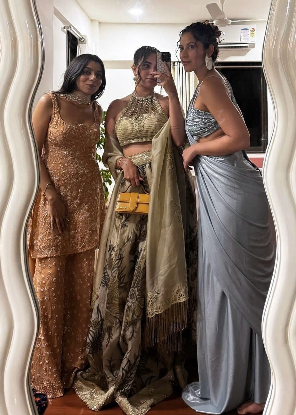 Namya Buff Orange Embroidered Sharara Set