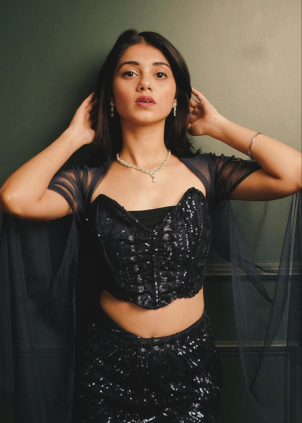 Netra Sapphire Embroidered Mermaid Lehenga Set