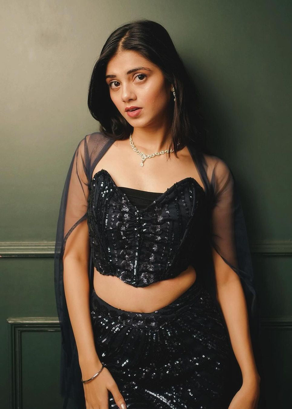 Netra Sapphire Embroidered Mermaid Lehenga Set