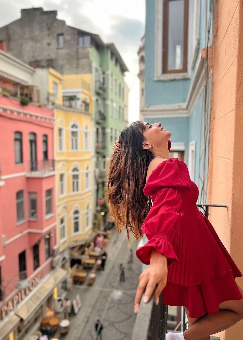 Pixie Burgundy Puff Corset Dress, featuring a dramatic puff design and a flattering corset bodice