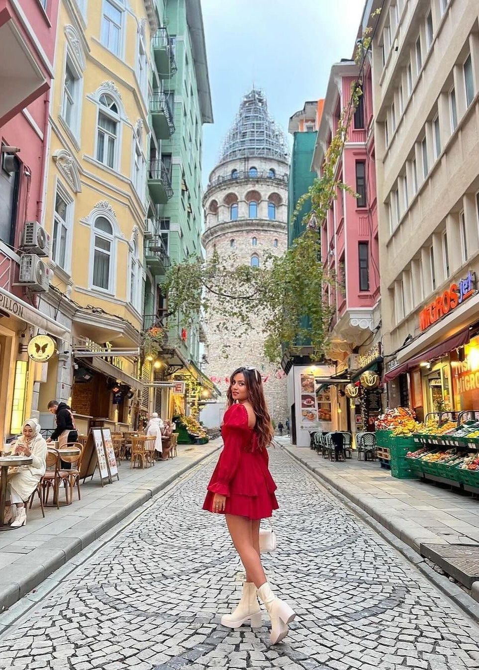 Pixie Burgundy Puff Corset Dress, featuring a dramatic puff design and a flattering corset bodice