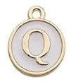 Charms - Alphabets - White & Gold