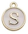 Charms - Alphabets - White & Gold