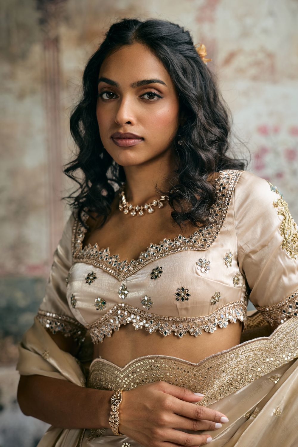 Aarzoo Champagne Gold Saree