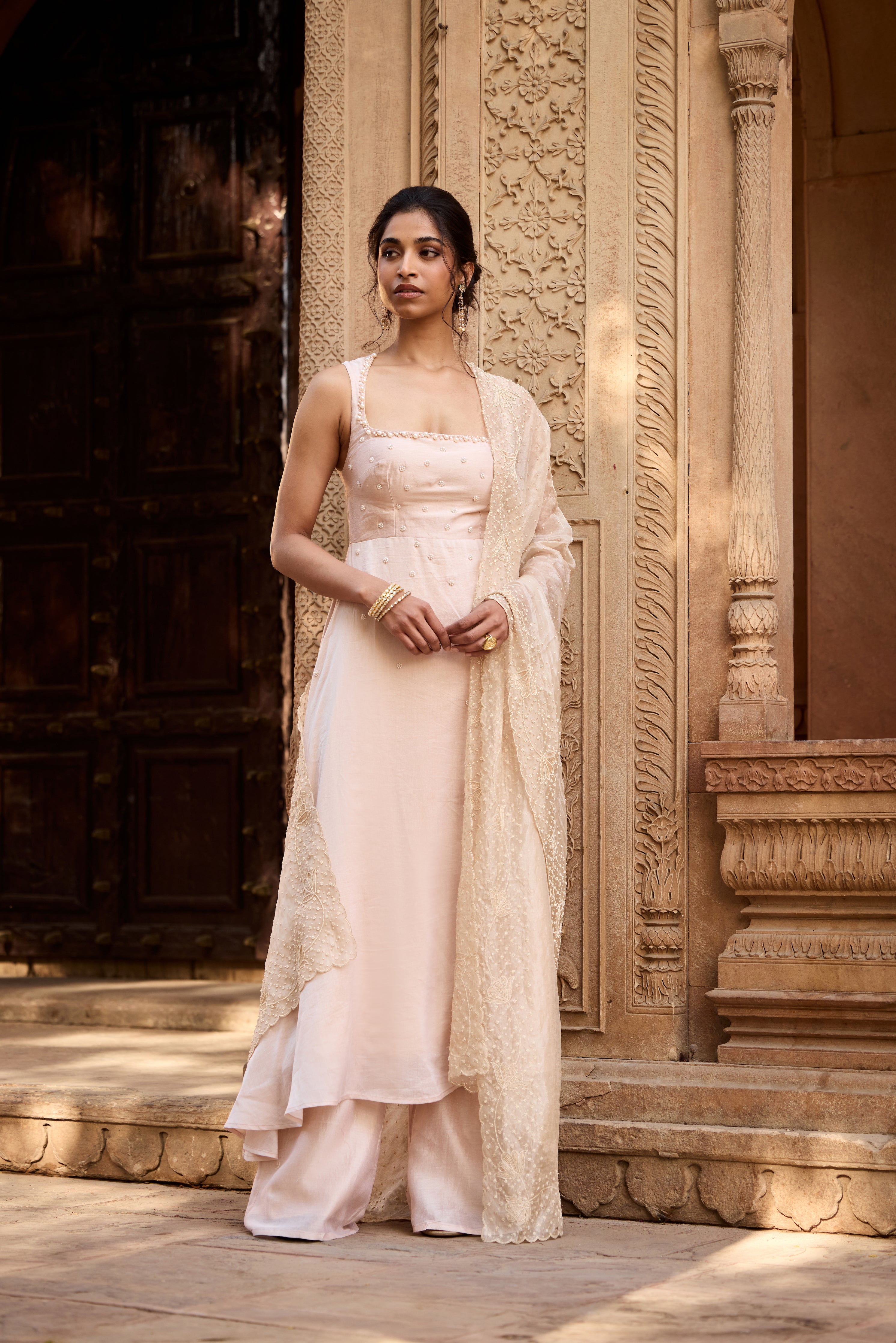 Mihika Mauve Chanderi Anarkali Set