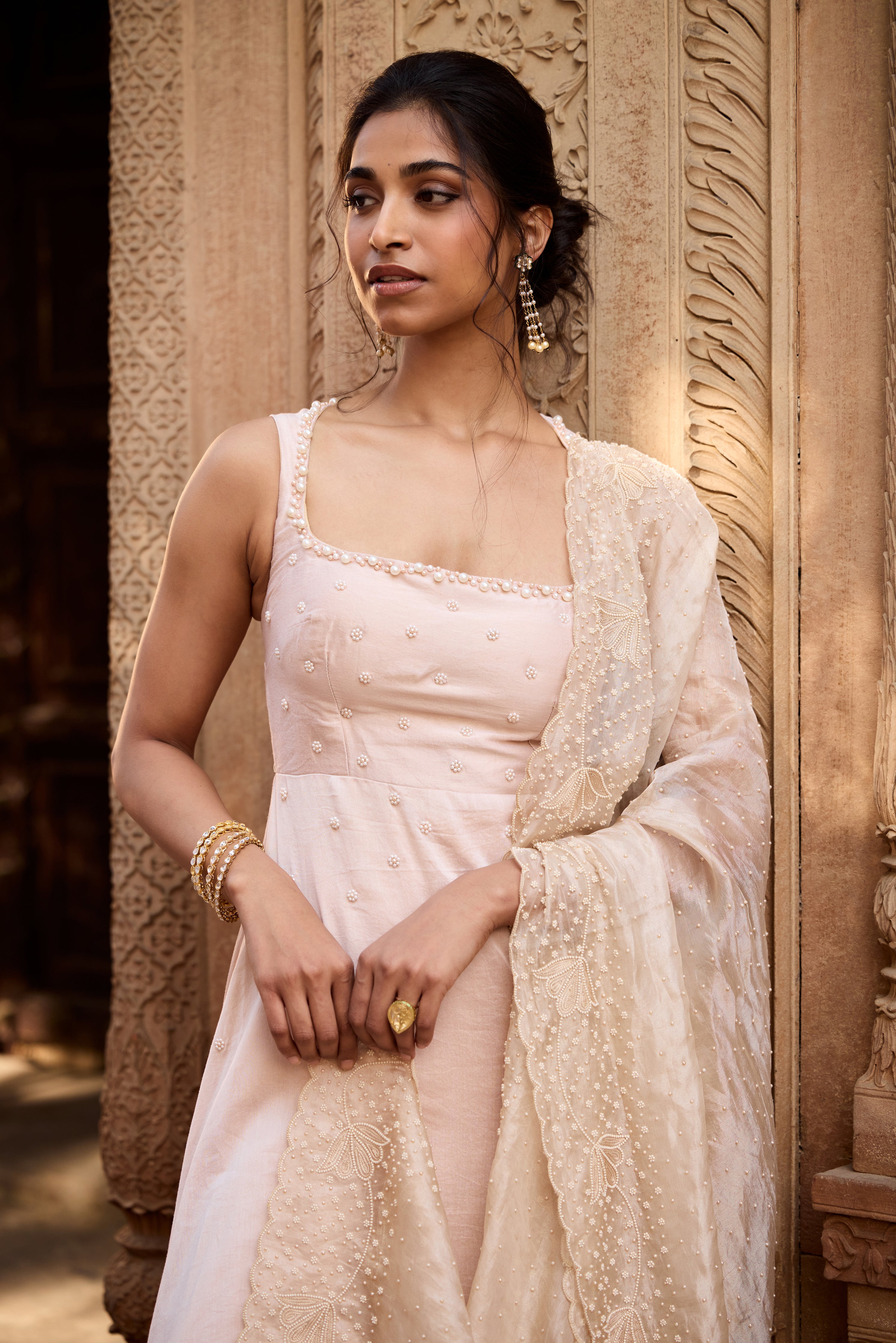 Mihika Mauve Chanderi Anarkali Set