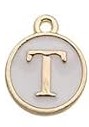 Charms - Alphabets - White & Gold