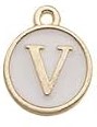 Charms - Alphabets - White & Gold