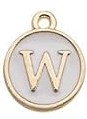 Charms - Alphabets - White & Gold