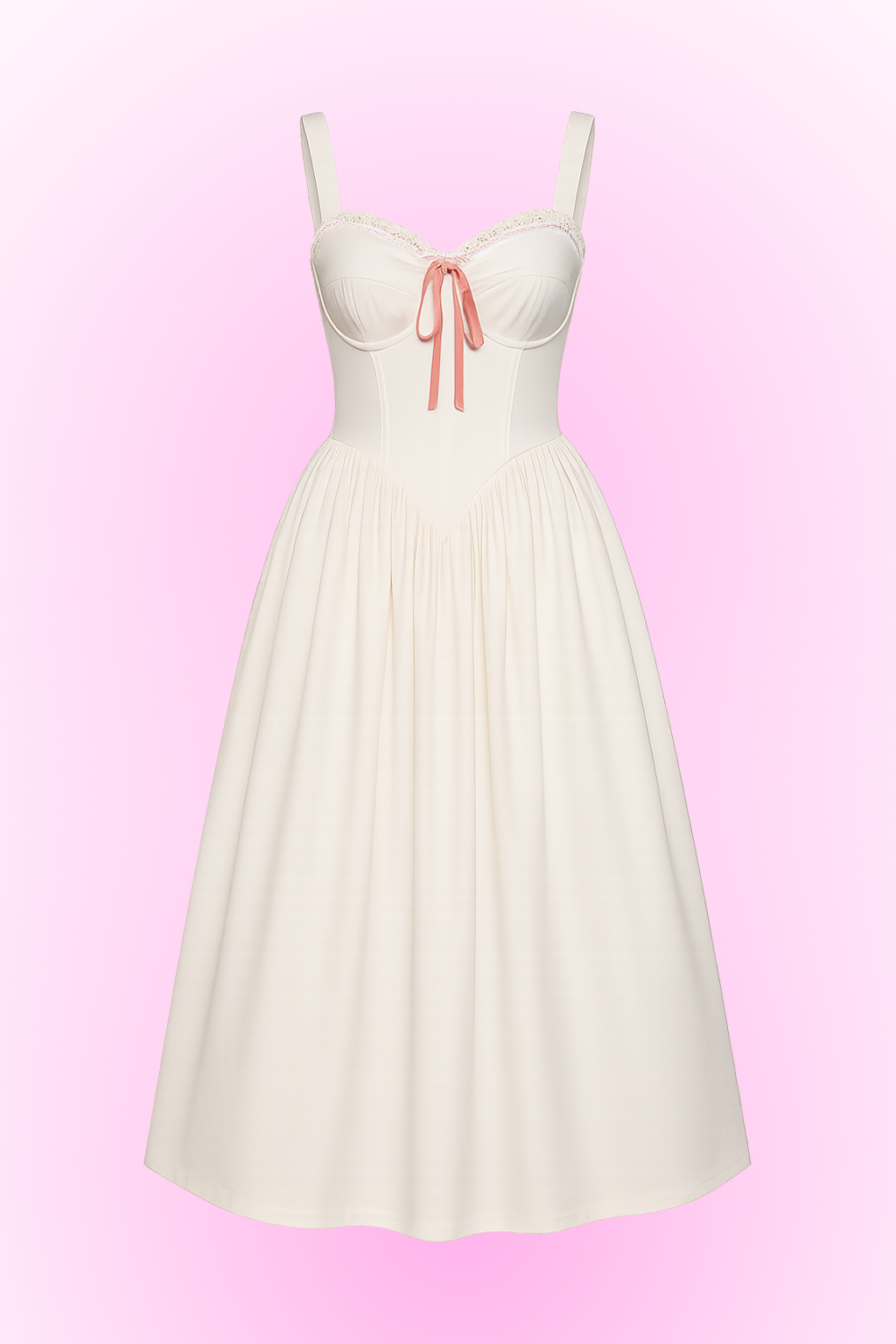 Alaya White Midi Corset Dress