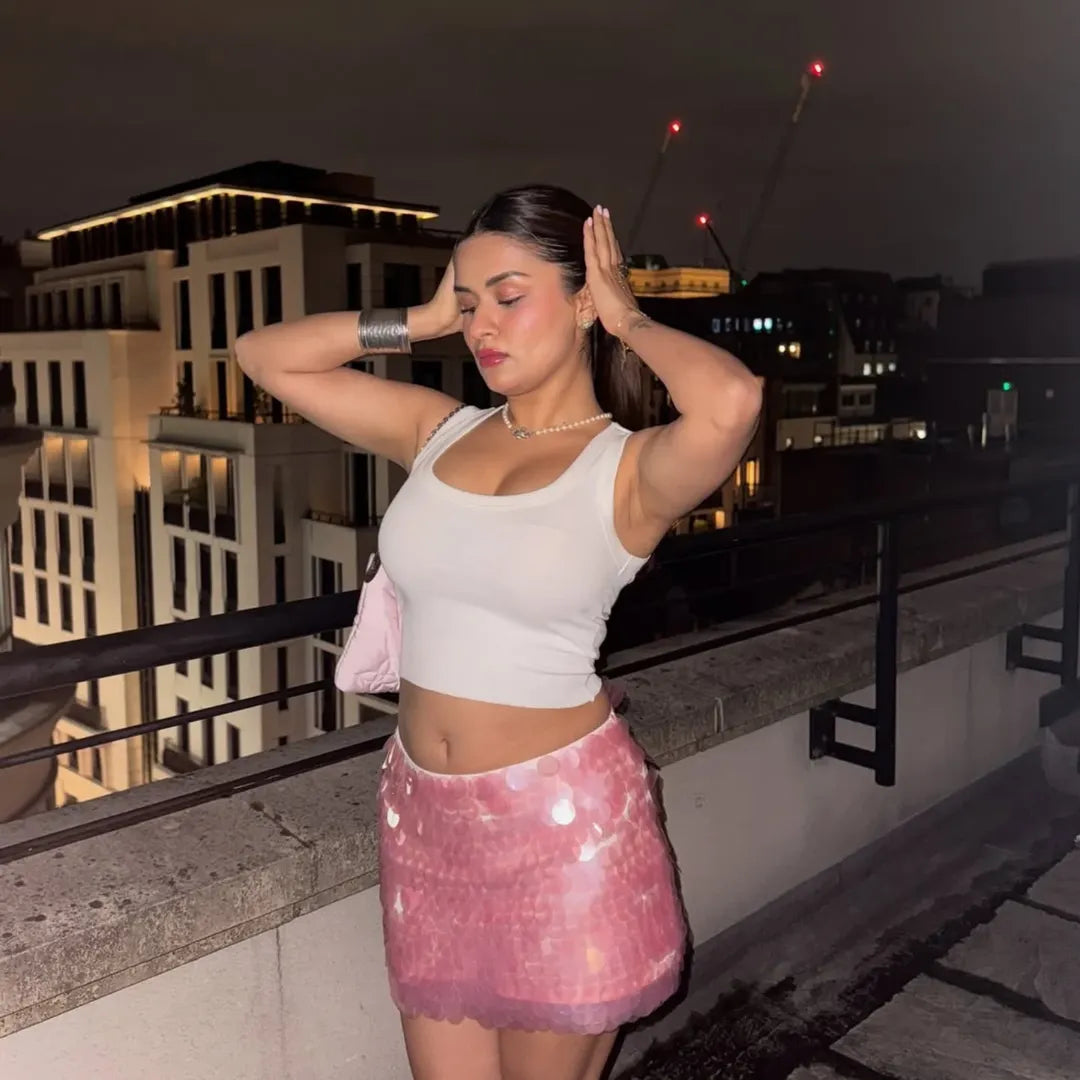 Cove Baby Pink & White Embellished Top