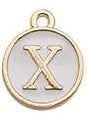 Charms - Alphabets - White & Gold