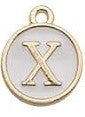 Charms - Alphabets - White & Gold