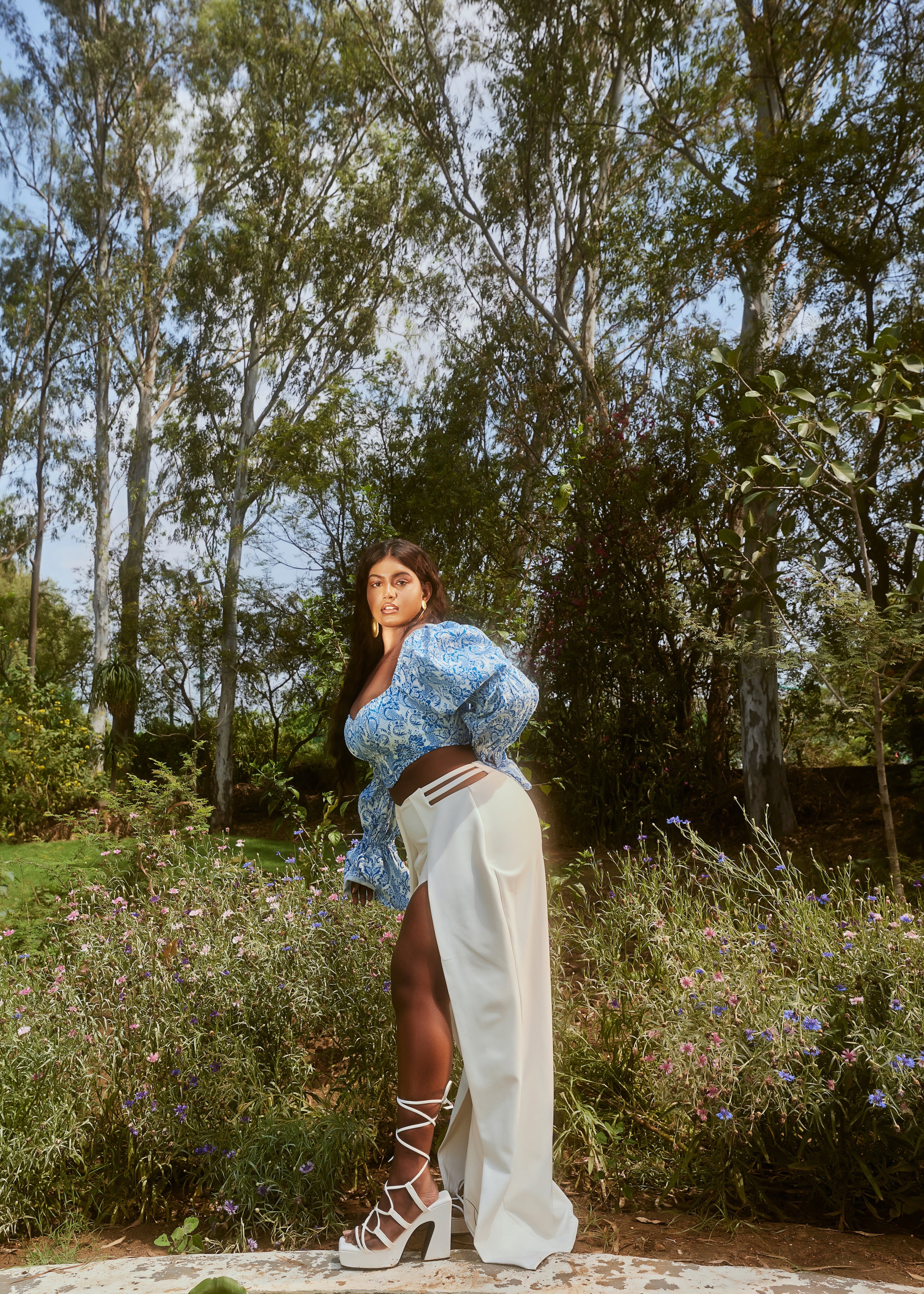 Blue Corset and Pants Set