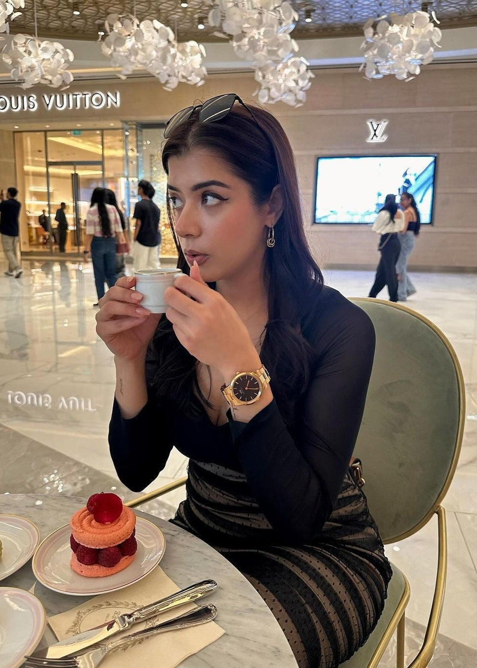 Sophisticated Zorina Black and Nude Ruched Mesh Bodycon Dress with Flattering Silhouette