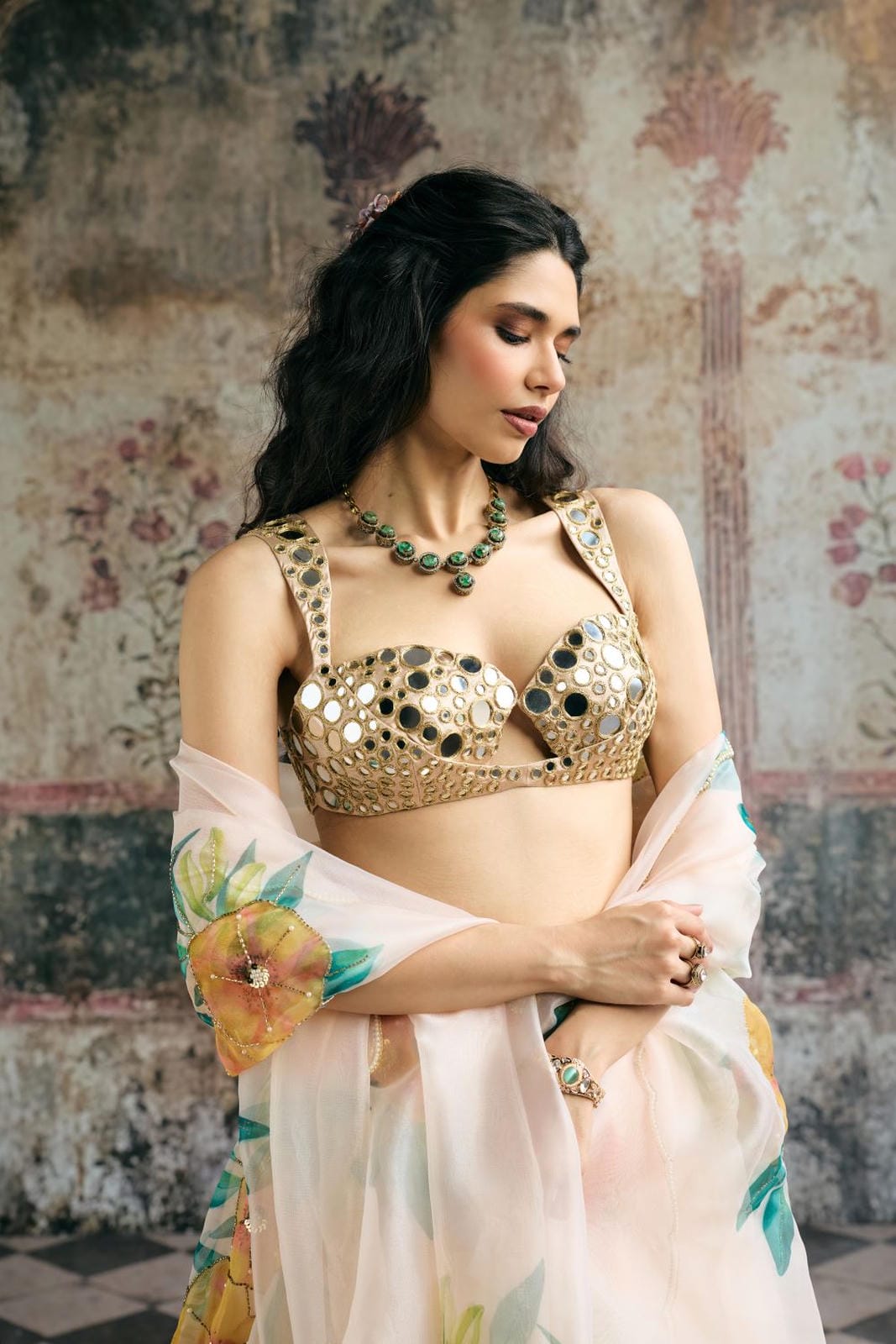 Aarvi Mirror Hand Embroidered Blouse