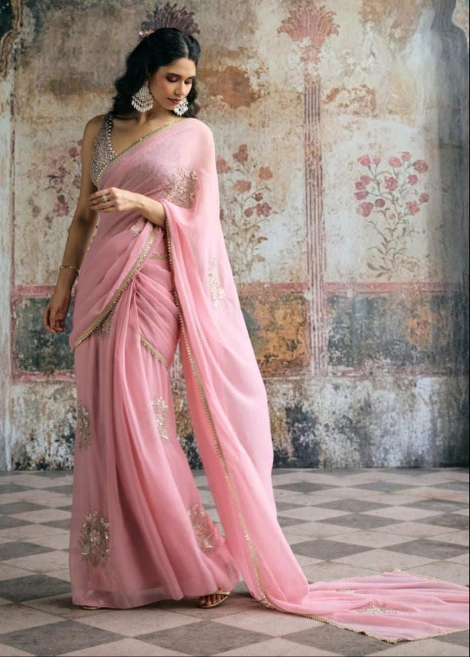 Gulafsha Blush Dusty Purple Hand Embroidered Blouse