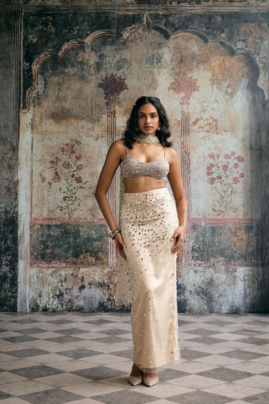 Alfiya Rhinestone Embellished Blouse